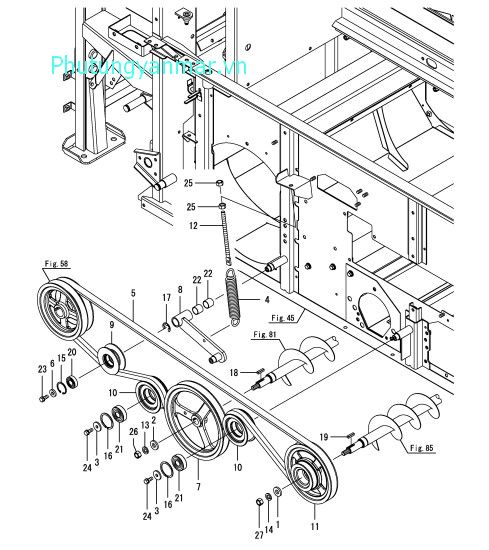 Dây đai khoan lúa số 1 và số 2